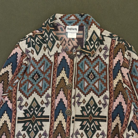 Vintage BonWorth Aztec Tapestry Coat - Picture 2 of 12